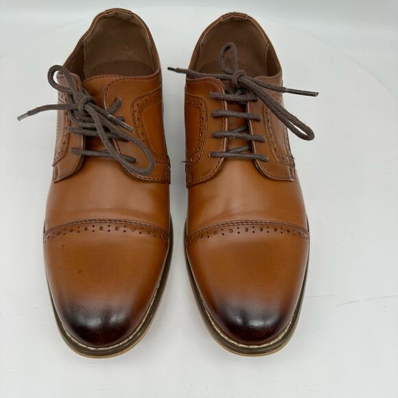 Stacy Adams Dickinson Cap-Toe Lace-up Oxford Cognac Brown Youth Boys Size 3 - Picture 6 of 16